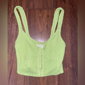 Urban Outfitters Estella Textured Green Corset Tank Top